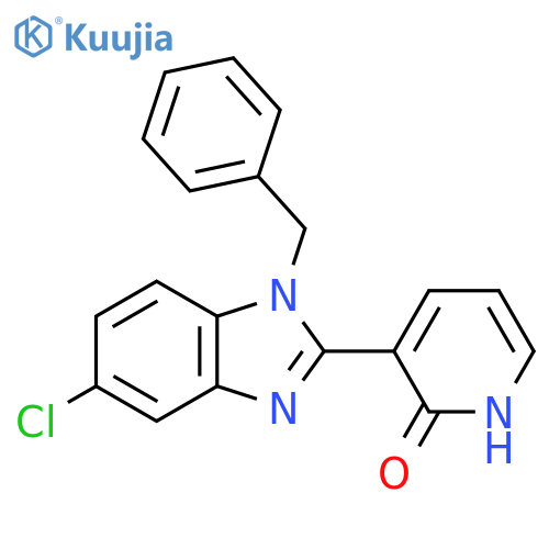 3-(1-benzyl-5-chloro-1H-1,3-benzimidazol-2-yl)-2(1H)-pyridinone structure