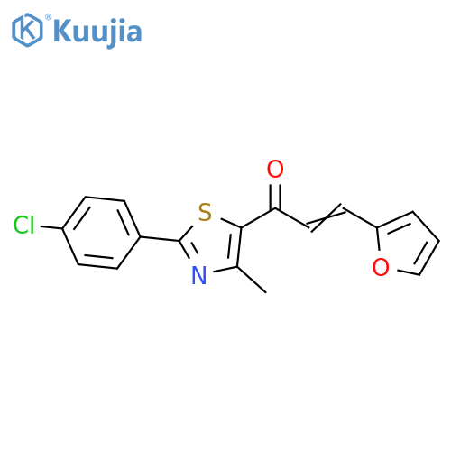 (2E)-1-[2-(4-chlorophenyl)-4-methyl-1,3-thiazol-5-yl]-3-(furan-2-yl)prop-2-en-1-one structure