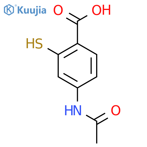 4-Acetamido-2-sulfanylbenzoic acid structure