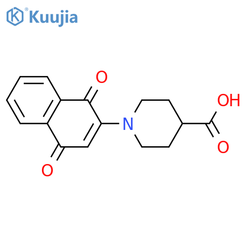 1-(1,4-DIOXO-1,4-DIHYDRO-2-NAPHTHALENYL)-4-PIPERIDINECARBOXYLIC ACID structure