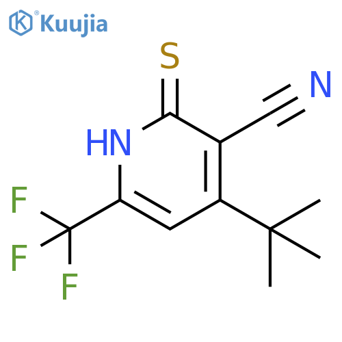 4-tert-butyl-2-sulfanyl-6-(trifluoromethyl)pyridine-3-carbonitrile structure