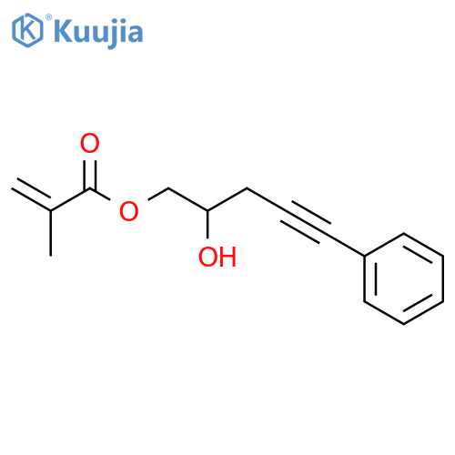 2-Propenoic acid, 2-methyl-, 2-hydroxy-5-phenyl-4-pentynyl ester structure
