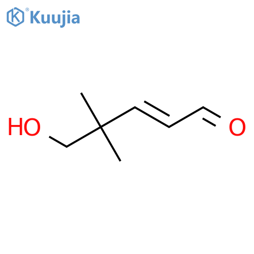 5-hydroxy-4,4-dimethylpent-2-enal structure
