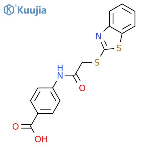 4-{[(1,3-benzothiazol-2-ylsulfanyl)acetyl]amino}benzoic acid structure