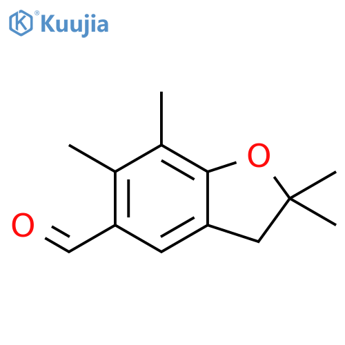 2,2,6,7-tetramethyl-2,3-dihydro-1-benzofuran-5-carbaldehyde structure