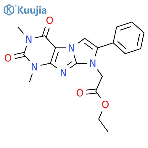 ethyl 2-{1,3-dimethyl-2,4-dioxo-7-phenyl-1H,2H,3H,4H,8H-imidazo1,2-gpurin-8-yl}acetate structure