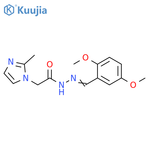N'-(1E)-(2,5-dimethoxyphenyl)methylidene-2-(2-methyl-1H-imidazol-1-yl)acetohydrazide structure