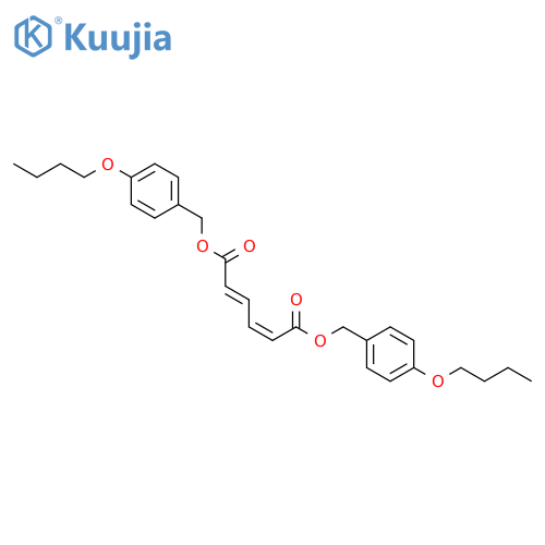 2,4-Hexadienedioic acid, bis[(4-butoxyphenyl)methyl] ester, (2E,4Z)- structure