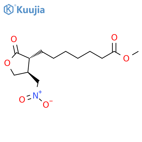 3-Furanheptanoic acid, tetrahydro-4-(nitromethyl)-2-oxo-, methyl ester,(3R,4S)-rel- structure