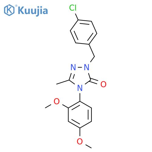 1-[(4-Chlorophenyl)methyl]-4-(2,4-dimethoxyphenyl)-3-methyl-4,5-dihydro-1H-1,2,4-triazol-5-one structure