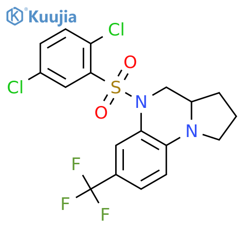 5-[(2,5-DICHLOROPHENYL)SULFONYL]-7-(TRIFLUOROMETHYL)-1,2,3,3A,4,5-HEXAHYDROPYRROLO[1,2-A]QUINOXALINE structure