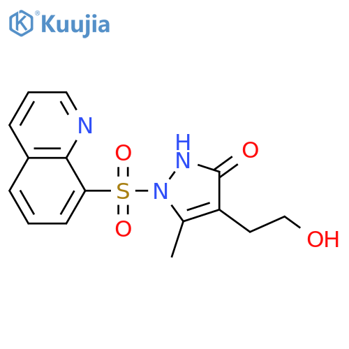 4-(2-HYDROXYETHYL)-5-METHYL-1-(8-QUINOLINYLSULFONYL)-1,2-DIHYDRO-3H-PYRAZOL-3-ONE structure