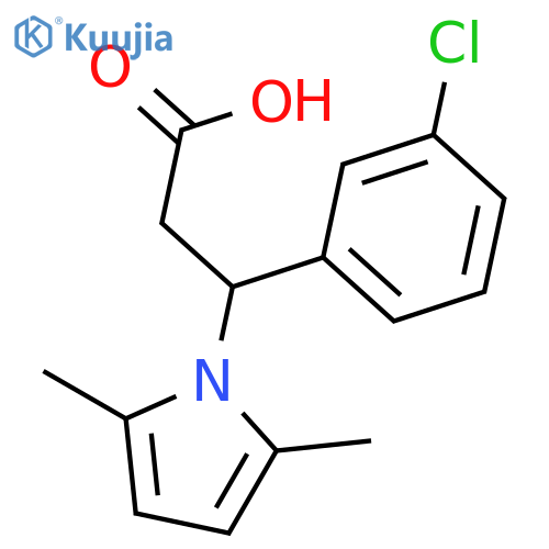 3-(3-CHLOROPHENYL)-3-(2,5-DIMETHYL-1H-PYRROL-1-YL)PROPANOIC ACID structure