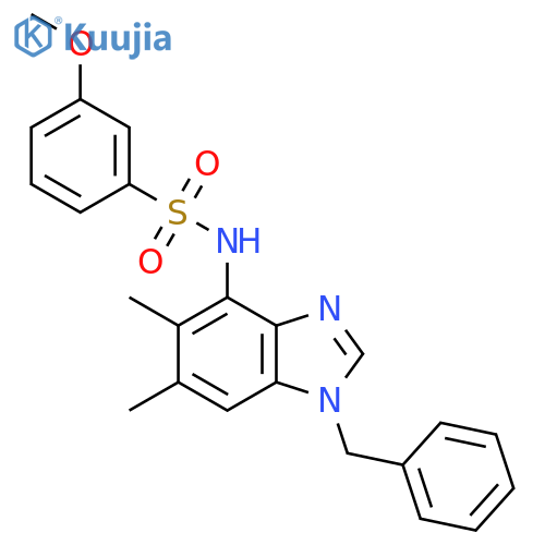 N-(1-Benzyl-5,6-dimethyl-1H-1,3-benzodiazol-4-yl)-3-methoxybenzene-1-sulfonamide structure