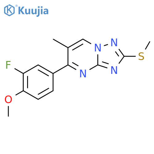 5-(3-Fluoro-4-methoxyphenyl)-6-methyl-2-(methylsulfanyl)-[1,2,4]triazolo[1,5-a]pyrimidine structure