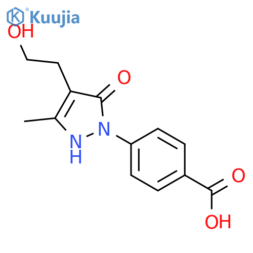 4-4-(2-Hydroxyethyl)-3-methyl-5-oxo-2,5-dihydro-1h-pyrazol-1-ylbenzenecarboxylic Acid structure