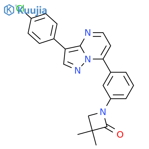 1-(3-[3-(4-CHLOROPHENYL)PYRAZOLO[1,5-A]PYRIMIDIN-7-YL]PHENYL)-3,3-DIMETHYL-2-AZETANONE structure