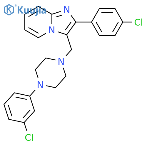1-(3-Chlorophenyl)-4-{[2-(4-chlorophenyl)imidazo[1,2-a]pyridin-3-yl]methyl}piperazine structure