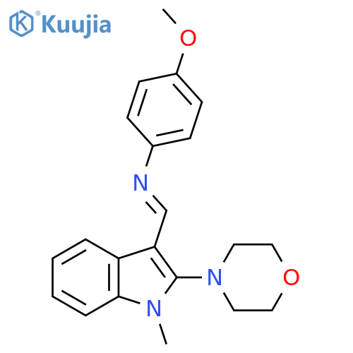 (1E)-N-(4-Methoxyphenyl)-1-[1-methyl-2-(morpholin-4-yl)-1H-indol-3-yl]methanimine structure