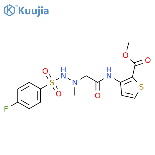 methyl 3-{2-[N'-methyl(4-fluorophenyl)hydrazinesulfonyl]acetamido}thiophene-2-carboxylate structure