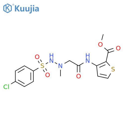 methyl 3-{2-[N'-methyl(4-chlorophenyl)hydrazinesulfonyl]acetamido}thiophene-2-carboxylate structure