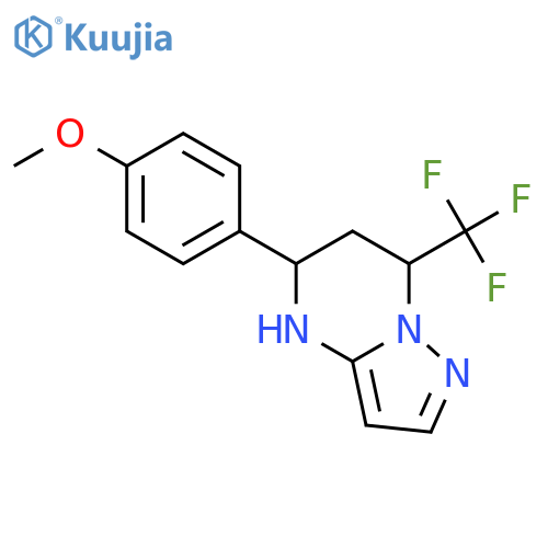 5-(4-methoxyphenyl)-7-(trifluoromethyl)-4H,5H,6H,7H-pyrazolo1,5-apyrimidine structure
