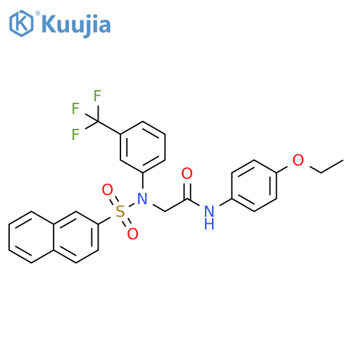 Acetamide,N-(4-ethoxyphenyl)-2-[(2-naphthalenylsulfonyl)[3-(trifluoromethyl)phenyl]amino]- structure