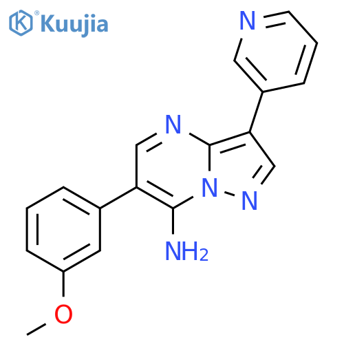 PYRAZOLO[1,5-A]PYRIMIDIN-7-AMINE, 6-(3-METHOXYPHENYL)-3-(3-PYRIDINYL)- structure