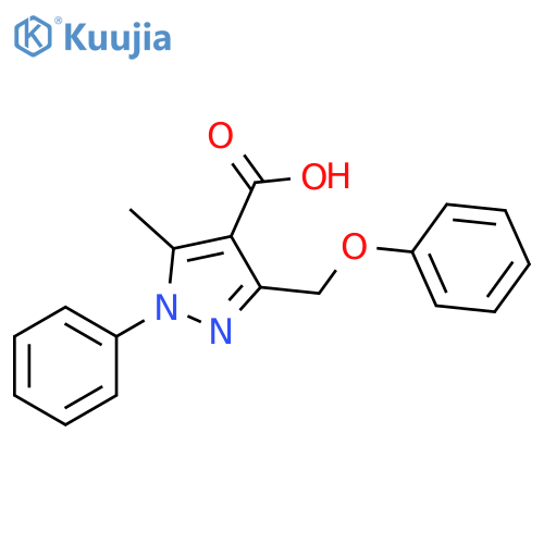 1H-Pyrazole-4-carboxylic acid, 5-methyl-3-(phenoxymethyl)-1-phenyl- structure
