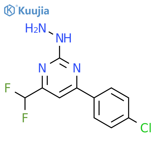 4-(4-Chlorophenyl)-6-(difluoromethyl)-2-hydrazinylpyrimidine structure