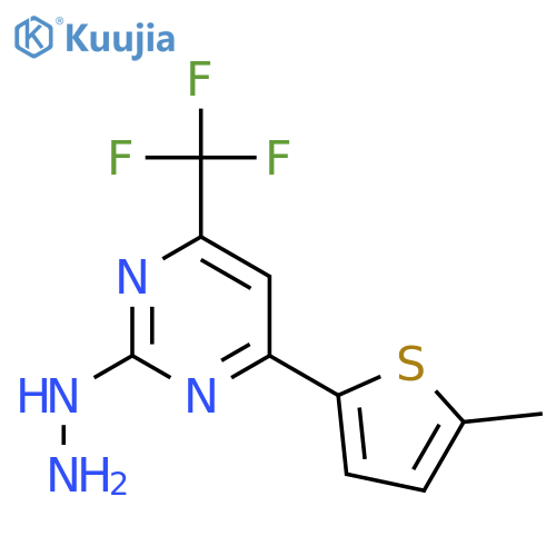 2-Hydrazinyl-4-(5-methylthiophen-2-yl)-6-(trifluoromethyl)pyrimidine structure