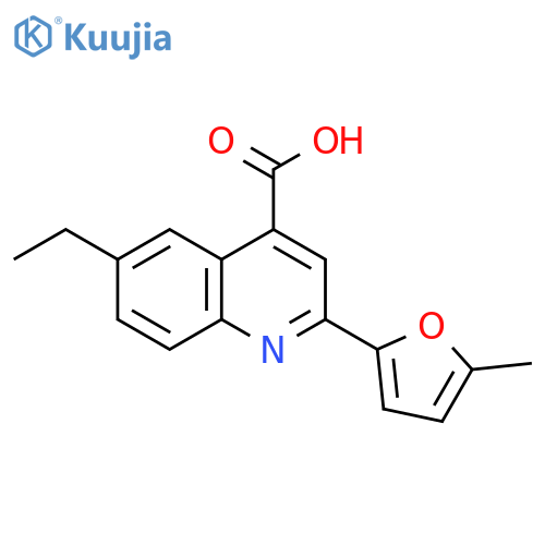 6-Ethyl-2-(5-methyl-2-furyl)quinoline-4-carboxylic acid structure