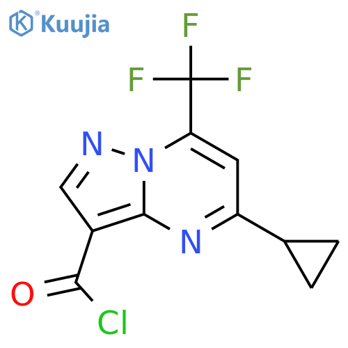 5-cyclopropyl-7-(trifluoromethyl)pyrazolo1,5-apyrimidine-3-carbonyl chloride structure