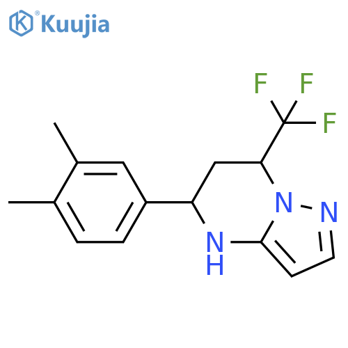 5-(3,4-dimethylphenyl)-7-(trifluoromethyl)-4H,5H,6H,7H-pyrazolo1,5-apyrimidine structure