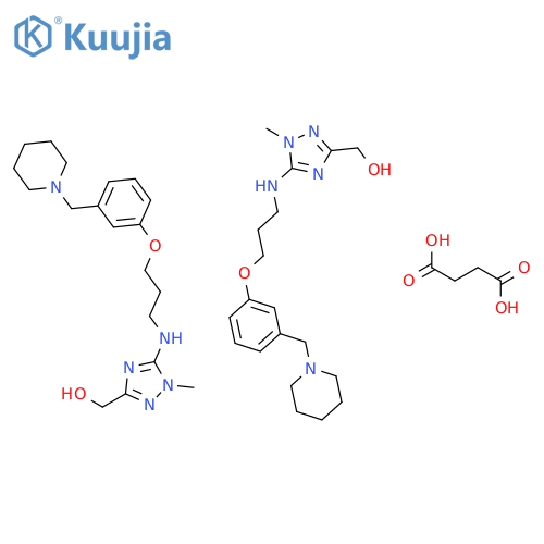 [1-methyl-5-({3-[3-(piperidin-1-ylmethyl)phenoxy]propyl}amino)-1H-1,2,4-triazol-3-yl]methanol butanedioate (2:1) structure