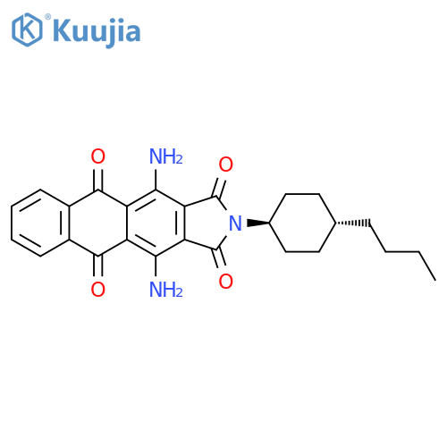 1H-Naphth[2,3-f]isoindole-1,3,5,10(2H)-tetrone,4,11-diamino-2-(4-butylcyclohexyl)-, trans- structure