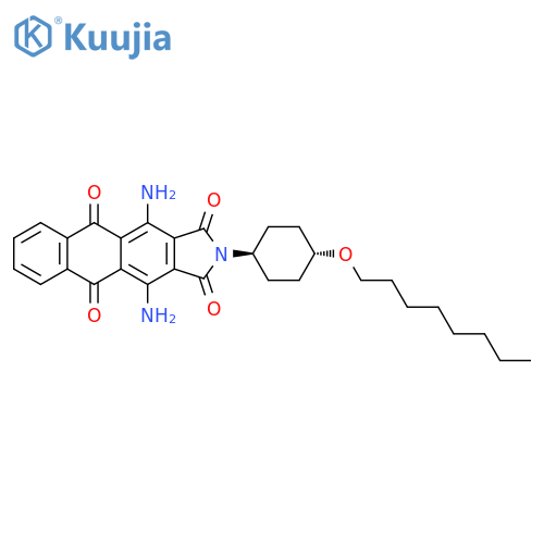 1H-Naphth[2,3-f]isoindole-1,3,5,10(2H)-tetrone,4,11-diamino-2-[4-(octyloxy)cyclohexyl]-, trans- structure