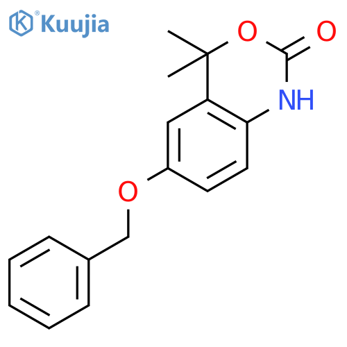 2H-3,1-Benzoxazin-2-one, 1,4-dihydro-4,4-dimethyl-6-(phenylmethoxy)- structure