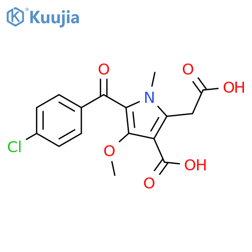1H-Pyrrole-2-acetic acid, 3-carboxy-5-(4-chlorobenzoyl)-4-methoxy-1-methyl- structure