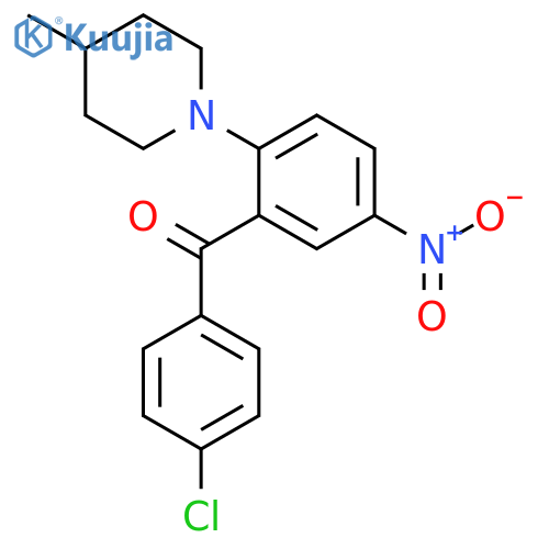 METHANONE, (4-CHLOROPHENYL)[2-(4-METHYL-1-PIPERIDINYL)-5-NITROPHENYL]- structure