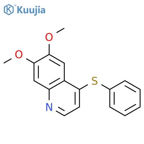 Quinoline, 6,7-dimethoxy-4-(phenylthio)- structure