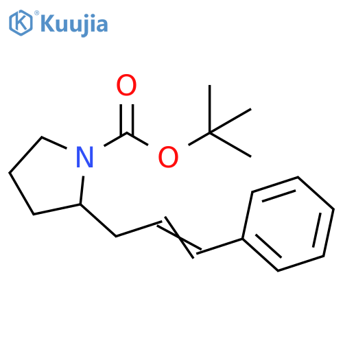 1-Pyrrolidinecarboxylic acid, 2-(3-phenyl-2-propenyl)-, 1,1-dimethylethylester structure