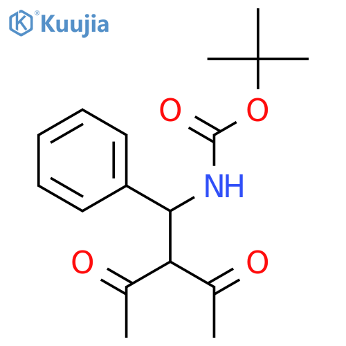 CARBAMIC ACID, (2-ACETYL-3-OXO-1-PHENYLBUTYL)-, 1,1-DIMETHYLETHYL ESTER structure