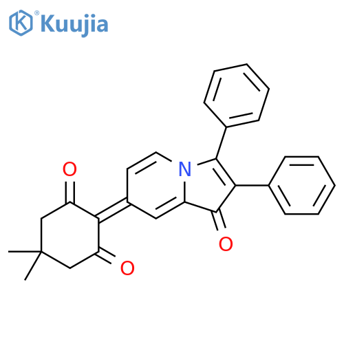 1,3-Cyclohexanedione, 5,5-dimethyl-2-(1-oxo-2,3-diphenyl-7(1H)-indolizinylidene)- structure