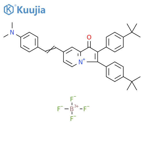 Indolizinium, 7-[2-[4-(dimethylamino)phenyl]ethenyl]-2,3-bis[4-(1,1-dimethylethyl)phenyl]-1-oxo-, tetrafluoroborate(1-) (1:1) structure