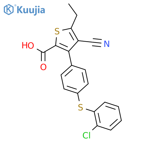 2-Thiophenecarboxylic acid,3-[4-[(2-chlorophenyl)thio]phenyl]-4-cyano-5-ethyl- structure
