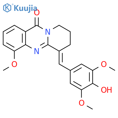 11H-Pyrido[2,1-b]quinazolin-11-one, 6,7,8,9-tetrahydro-6-[(4-hydroxy-3,5-dimethoxyphenyl)methylene]-4-methoxy-, (6E)- structure