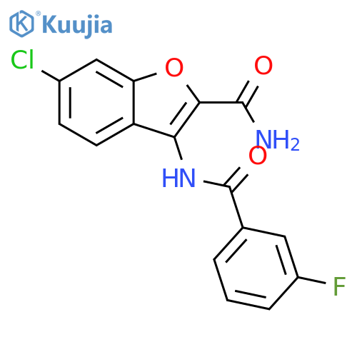 2-Benzofurancarboxamide, 6-chloro-3-[(3-fluorobenzoyl)amino]- structure