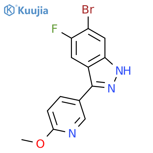 1H-Indazole, 6-bromo-5-fluoro-3-(6-methoxy-3-pyridinyl)- structure