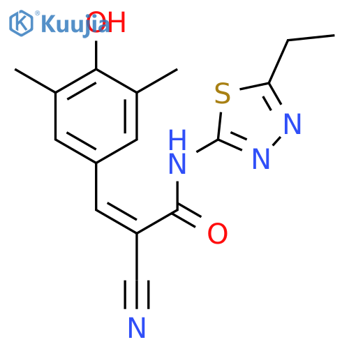 2-Propenamide,2-cyano-N-(5-ethyl-1,3,4-thiadiazol-2-yl)-3-(4-hydroxy-3,5-dimethylphenyl)- structure